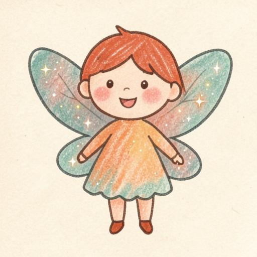 Sparkly fairy character illustration