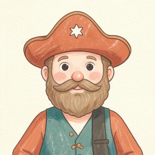 Pirate captain character illustration
